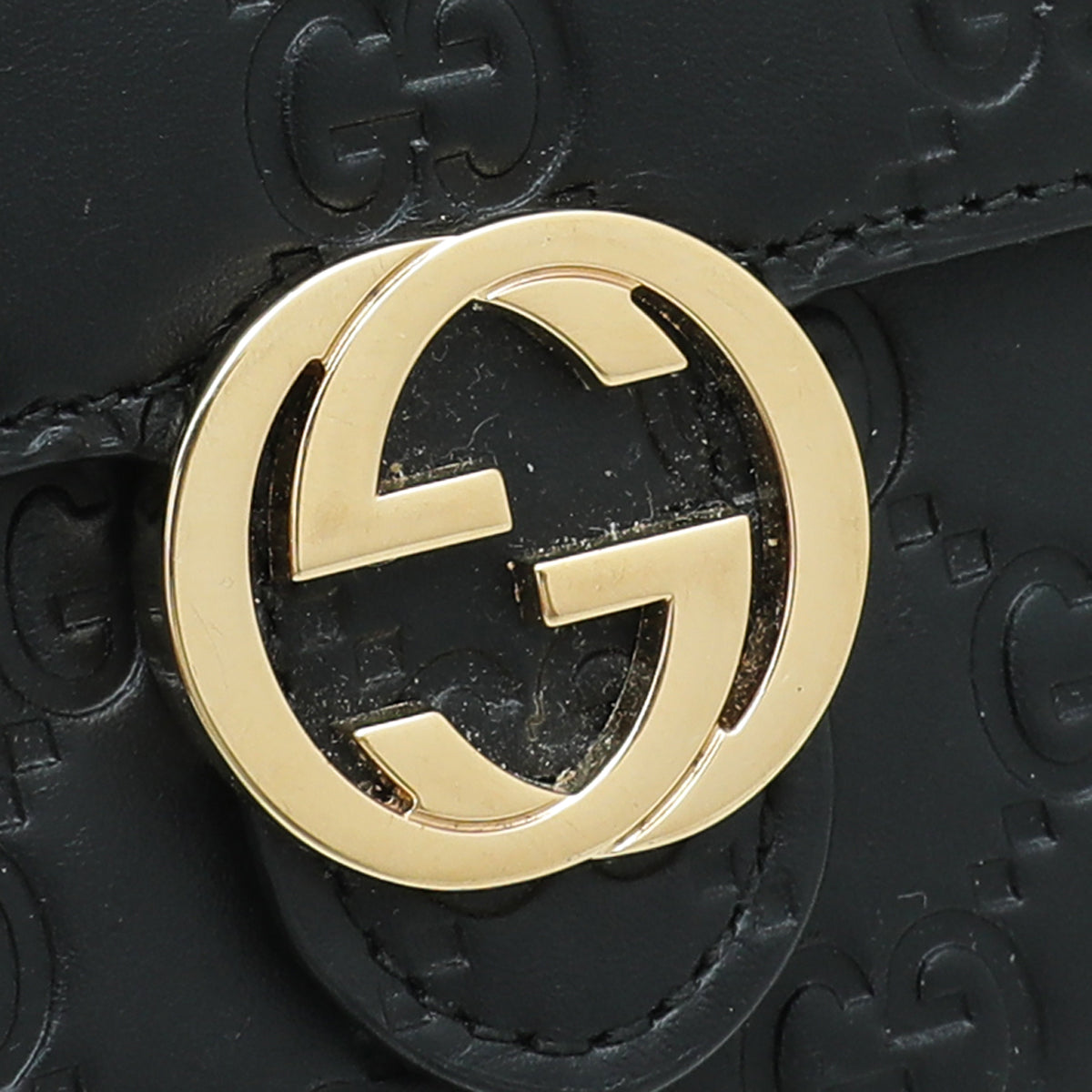 Gucci Black GG Signature Chain Wallet