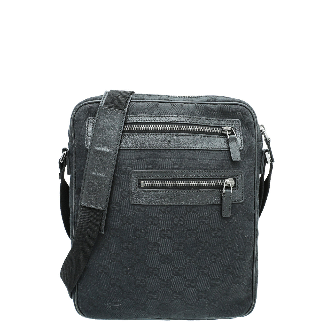 Gucci Black GG Messenger Bag-Gucci-THE CLOSET