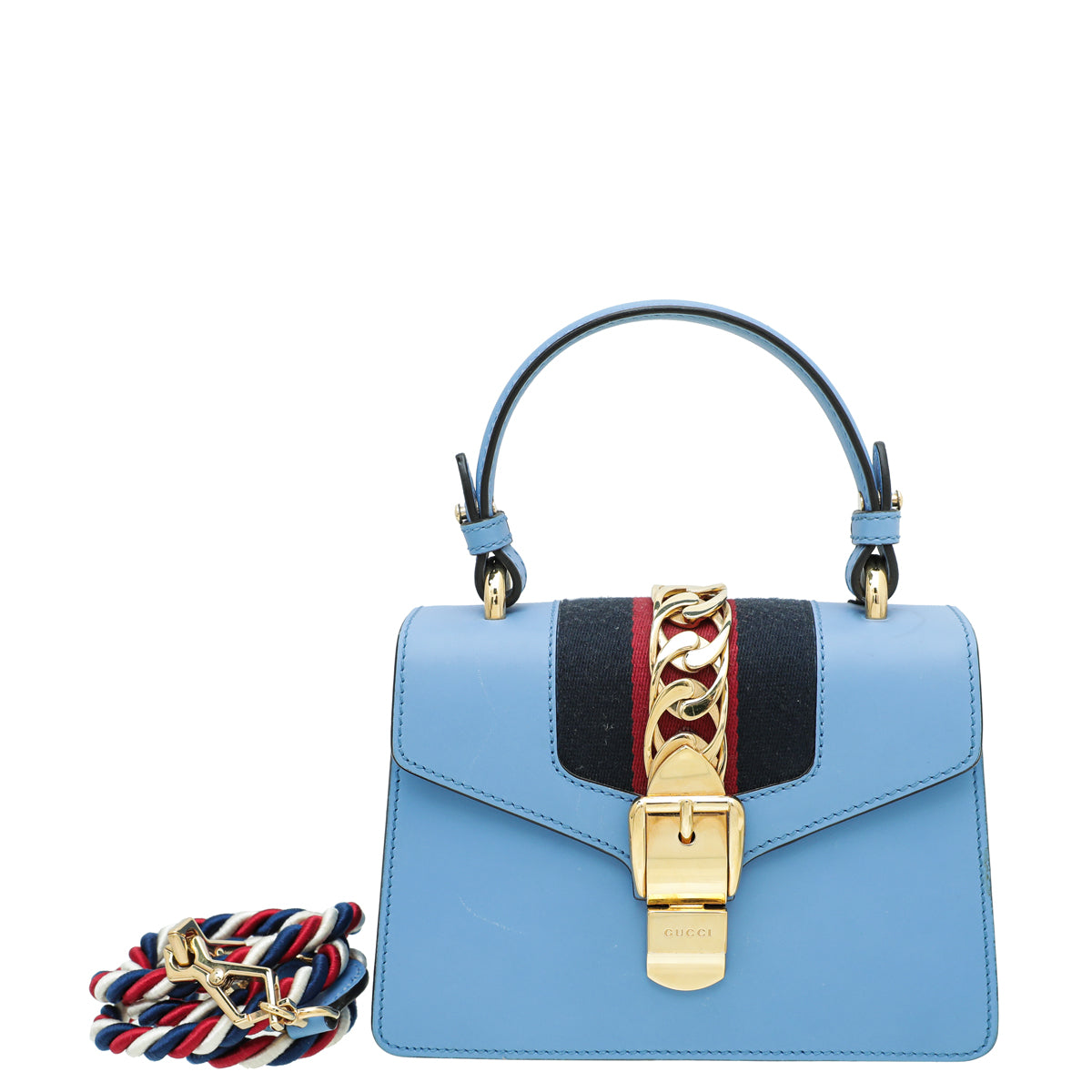 Gucci Blue Sylvie Top Handle Mini Bag-Gucci-THE CLOSET