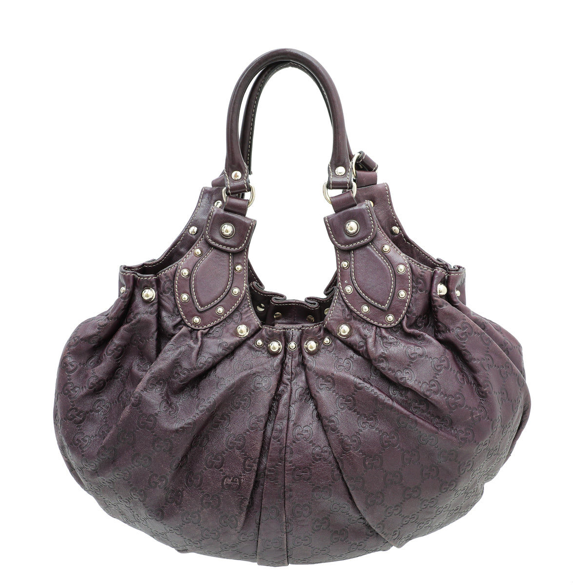 Gucci Violet GG Guccissima Studded Pelham Medium Bag