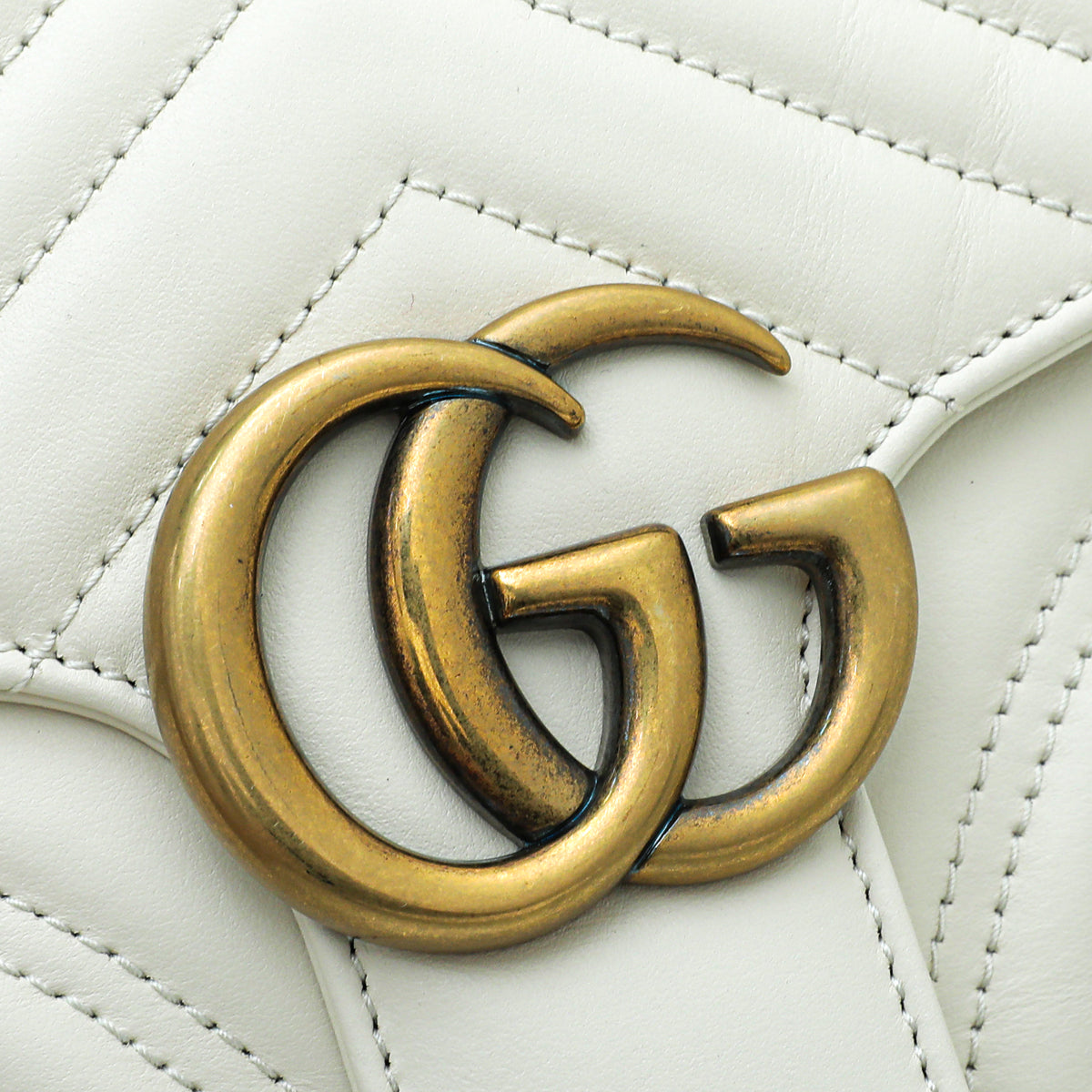 Gucci White Sylvie Web GG Marmont Bag