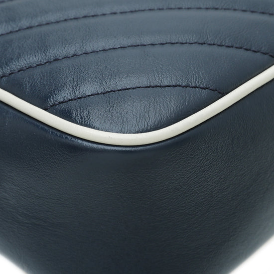 Gucci Navy Blue GG Marmont Small Camera Shoulder Bag