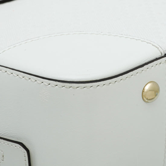 Gucci White Bright Diamante Textured Top Handle Bag