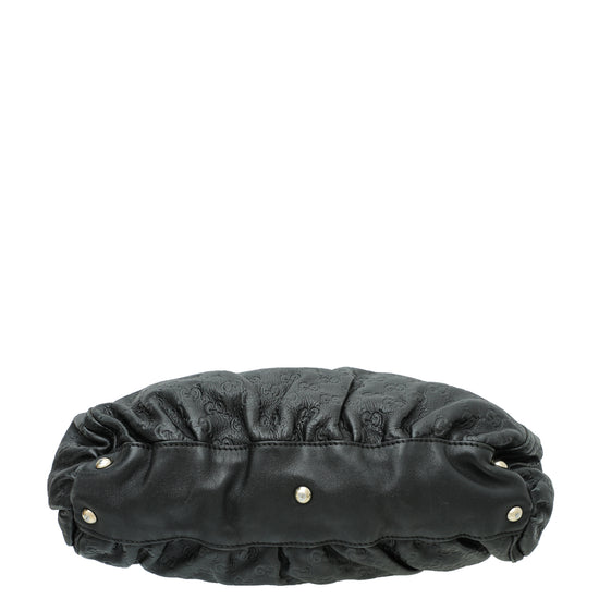 Gucci Black Guccissima D Ring Tote Bag