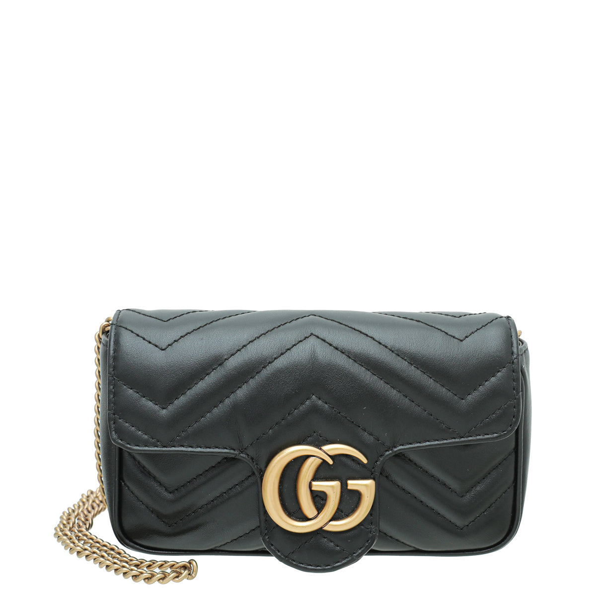 Gucci Black GG Marmont Super Mini Bag-Gucci-THE CLOSET