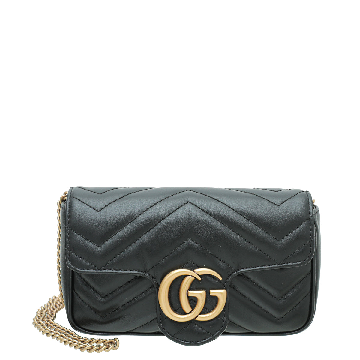 Gucci GG Marmont mini chain bag Black Leather ref.752060 - Joli Closet