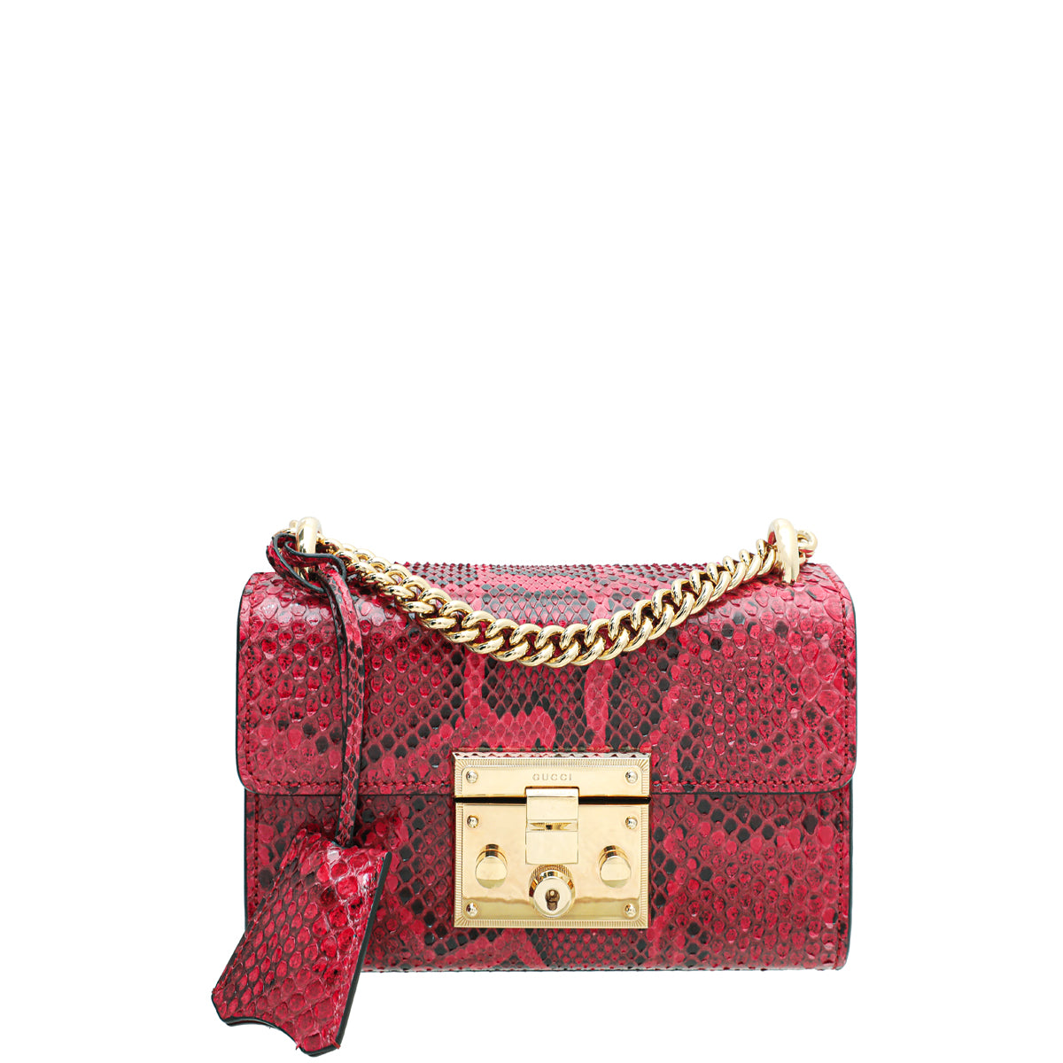 Gucci Red Python Padlock Small Shoulder Bag-Gucci-THE CLOSET