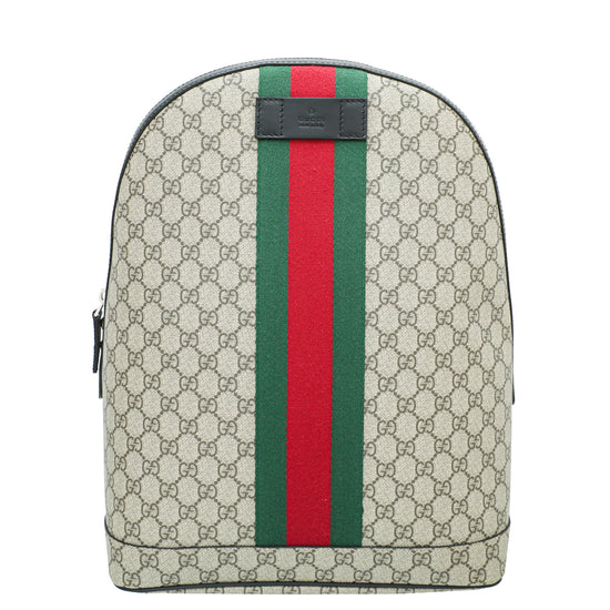 Gucci Bicolor GG Supreme Web Backpack Bag