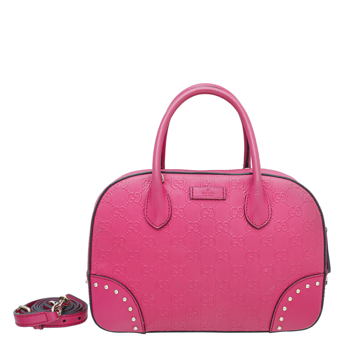 Gucci Fuchsia GG Bright Diamant Textured Top Handle Bag-Gucci-THE CLOSET