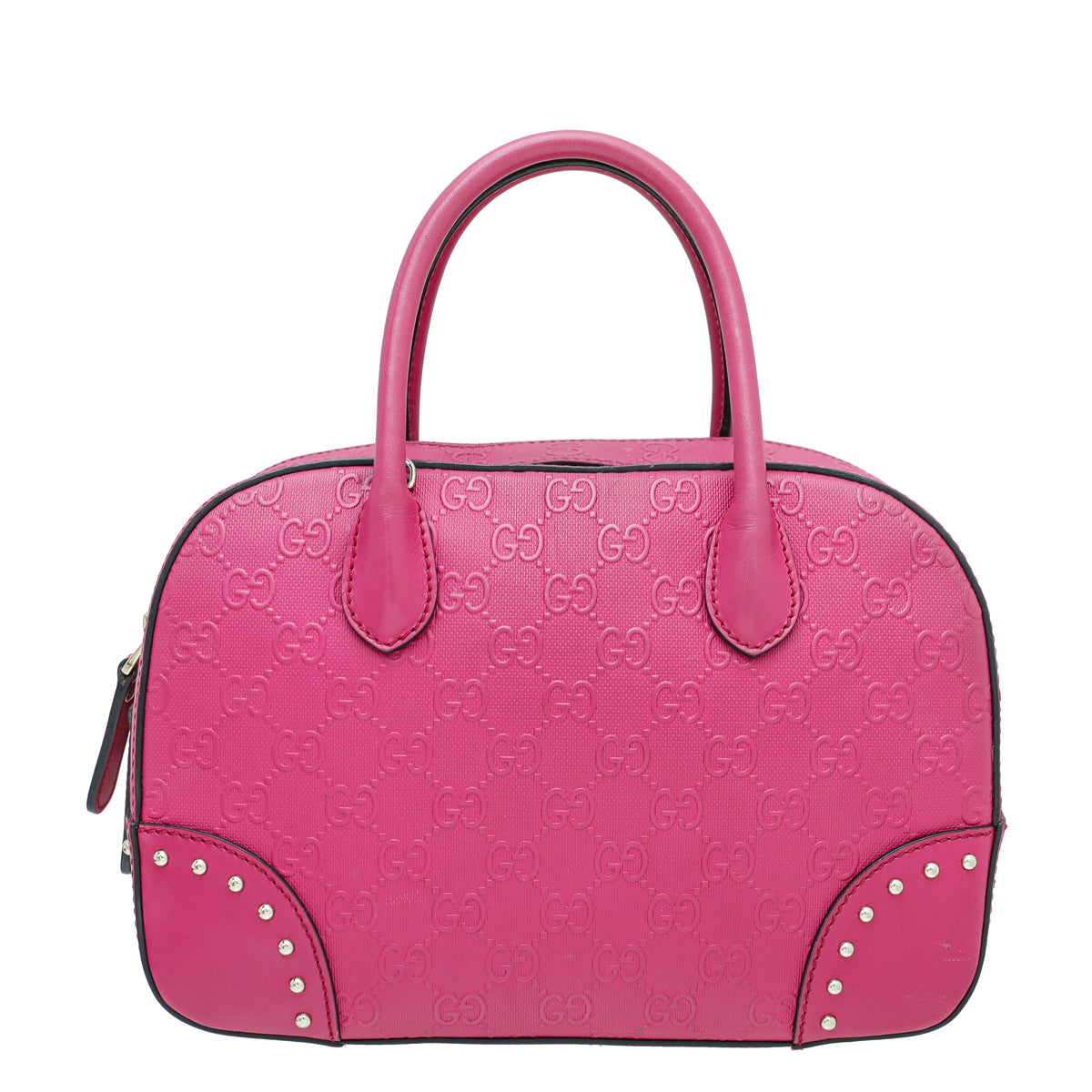 Gucci Fuchsia GG Bright Diamant Textured Top Handle Bag-Gucci-THE CLOSET