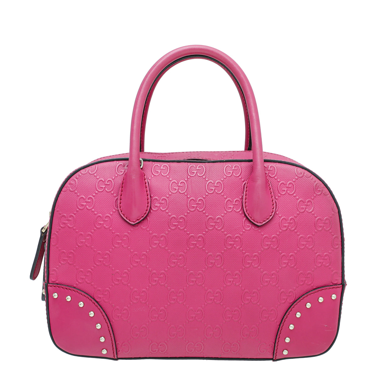 Gucci Fuchsia GG Bright Diamant Textured Top Handle Bag