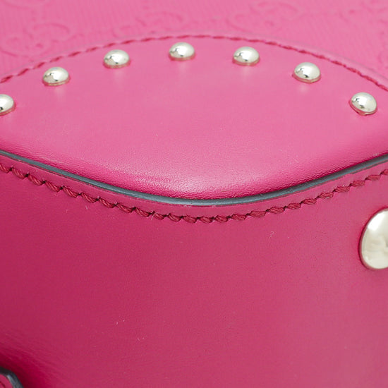 Gucci Fuchsia GG Bright Diamant Textured Top Handle Bag