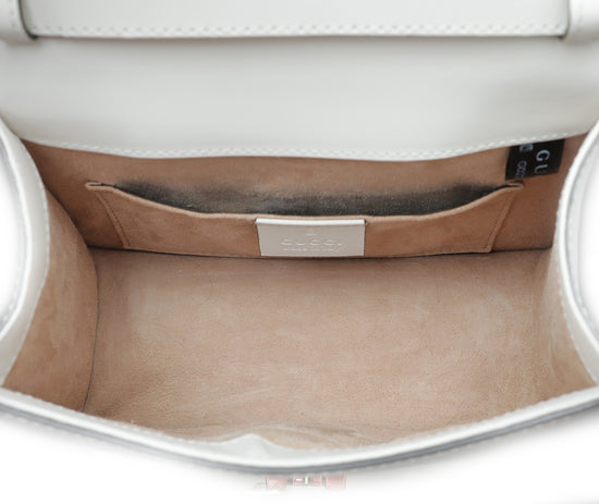 Gucci White Sylvie Top Handle Mini Bag