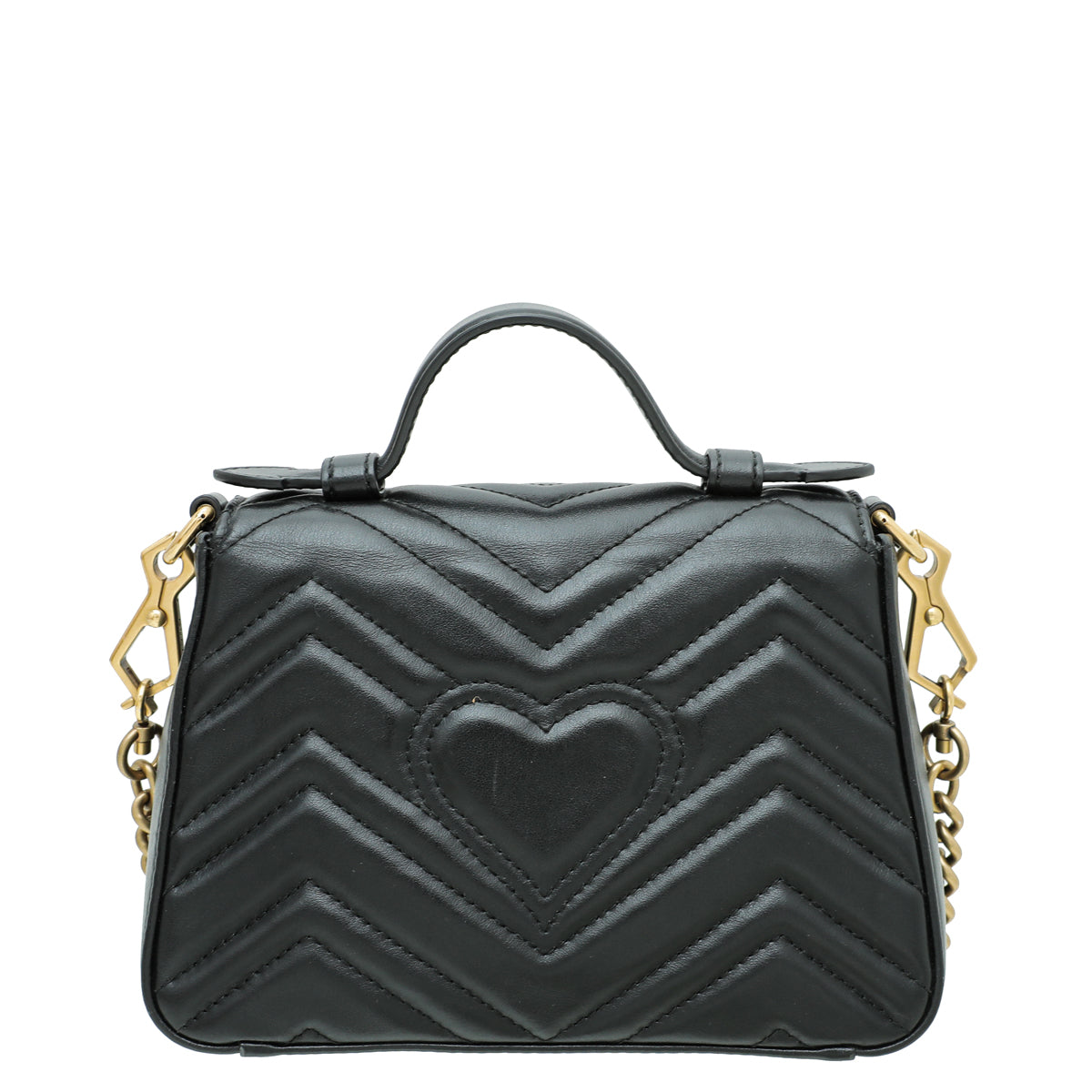 Gucci Black GG Marmont Top Handle Mini Bag-Gucci-THE CLOSET