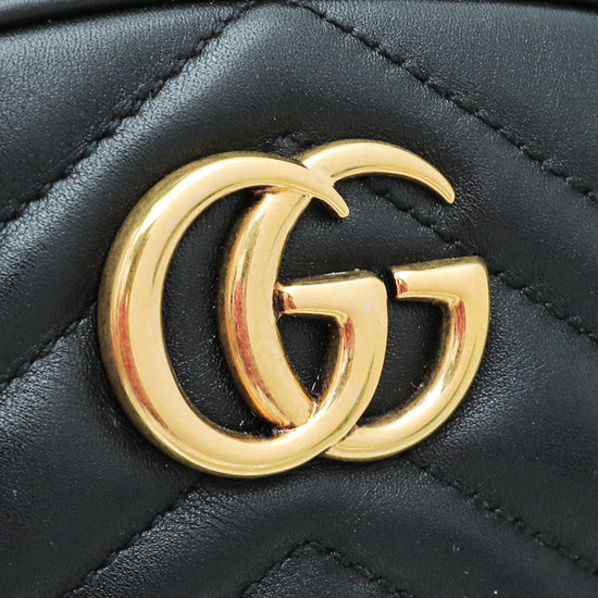 Load image into Gallery viewer, Gucci Black GG Marmont Mini Belt Bag
