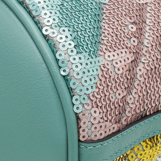 Gucci Mint Green GG Marmont Mini Sequin Bucket Bag