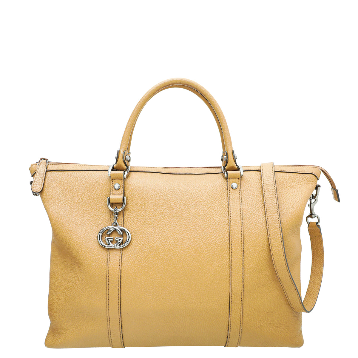 Gucci Brown GG Interlocking Charm Weekender Tote Bag-Gucci-THE CLOSET