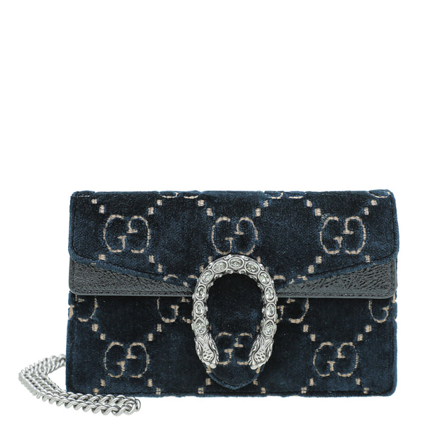 Gucci navy deals velvet bag