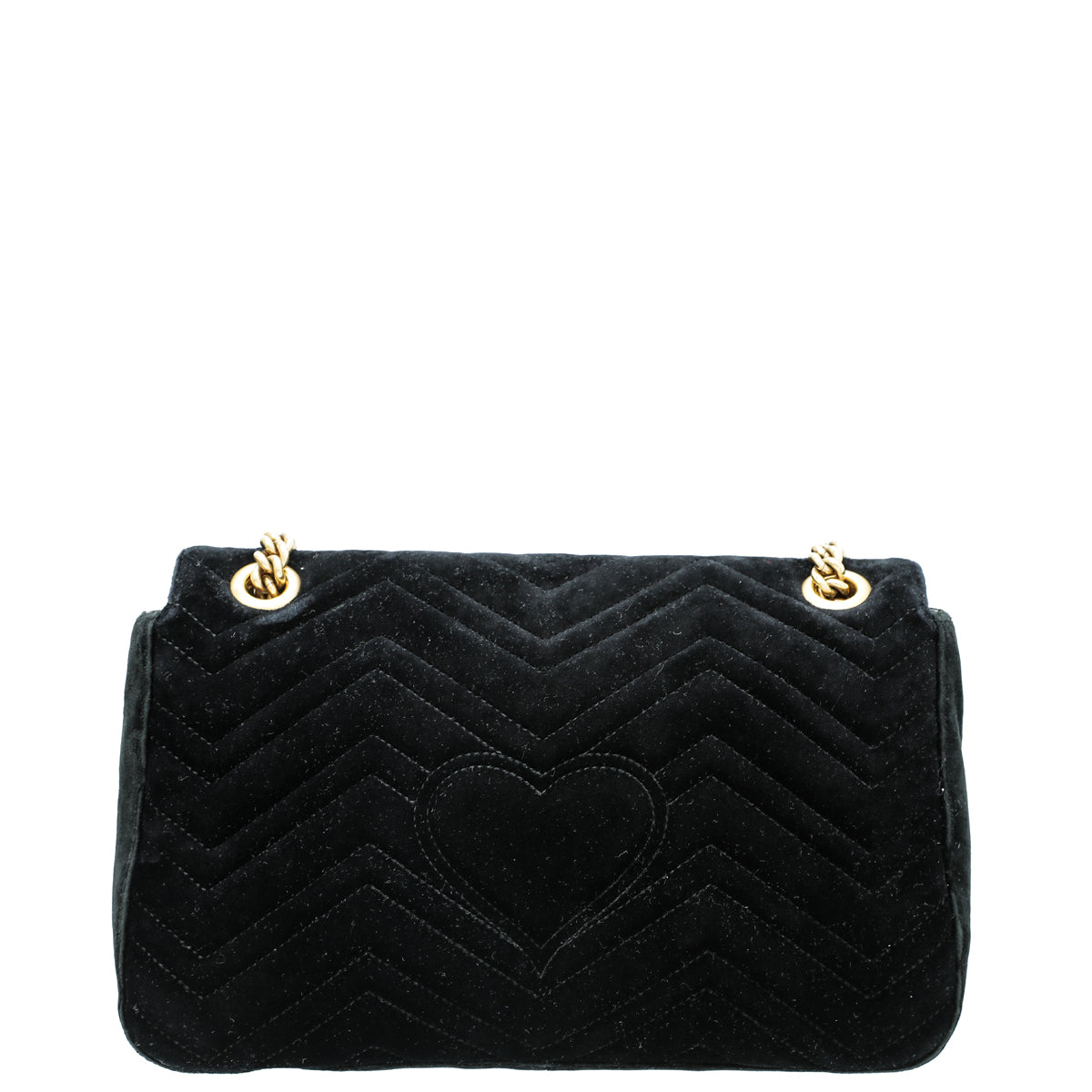 Gucci Black Multicolor Velvet "LOVED" Floral Embroidered GG Marmont Medium Bag-Gucci-THE CLOSET