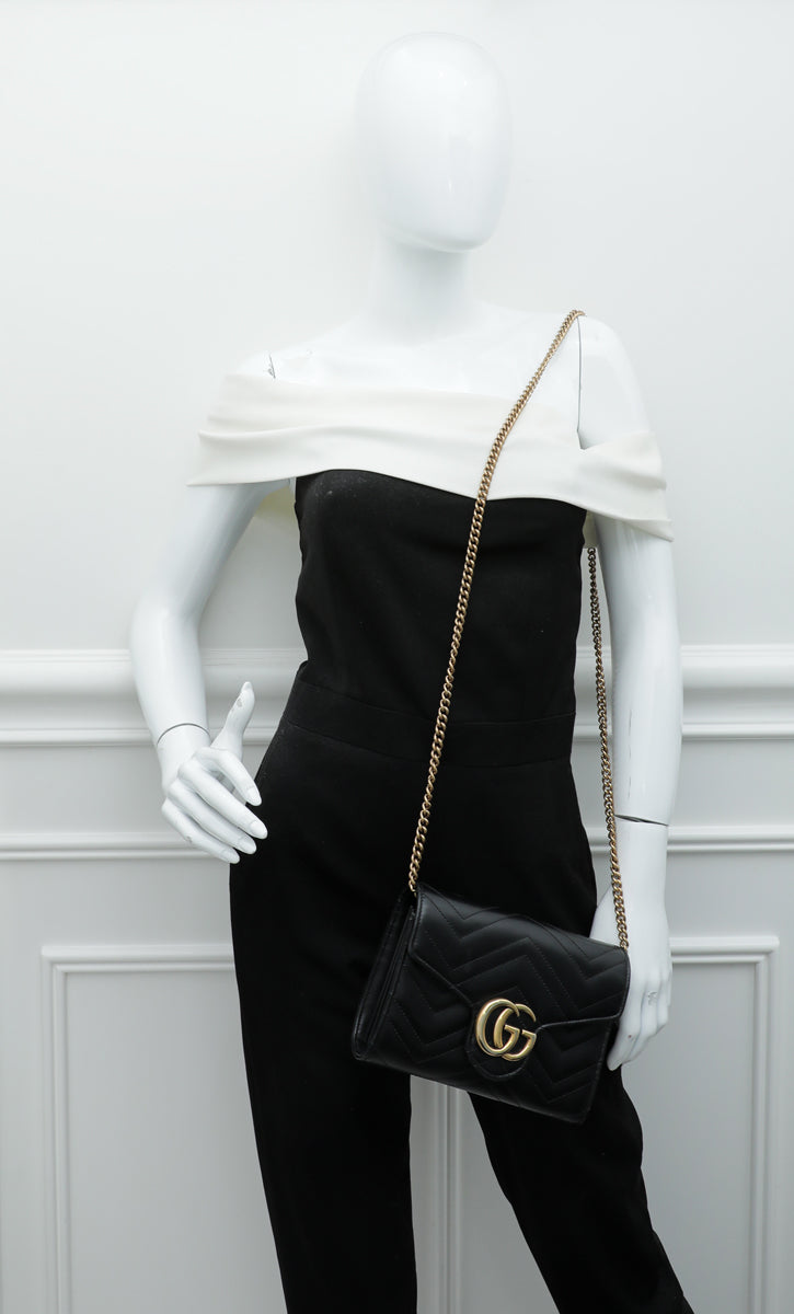 Gucci Black GG Marmont Matelasse Mini Bag – The Closet