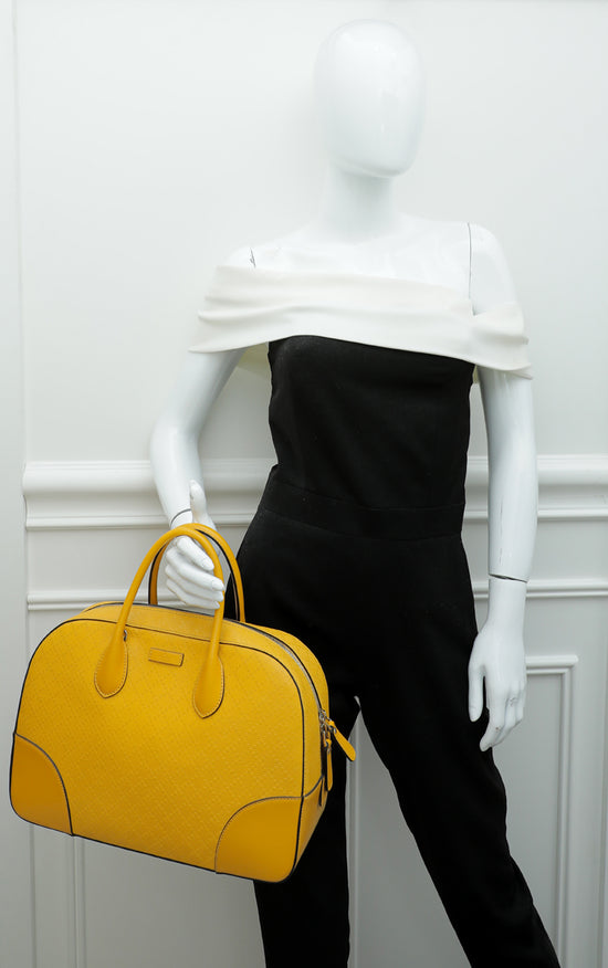 Gucci Yellow Bright Diamante Top Handle Bag