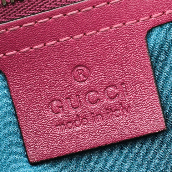 Gucci Pink GG Velvet Marmont Blind For Love Medium Bag