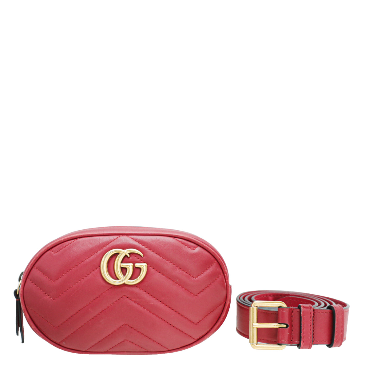 Gucci Red GG Marmont Mini Belt Bag-Gucci-THE CLOSET
