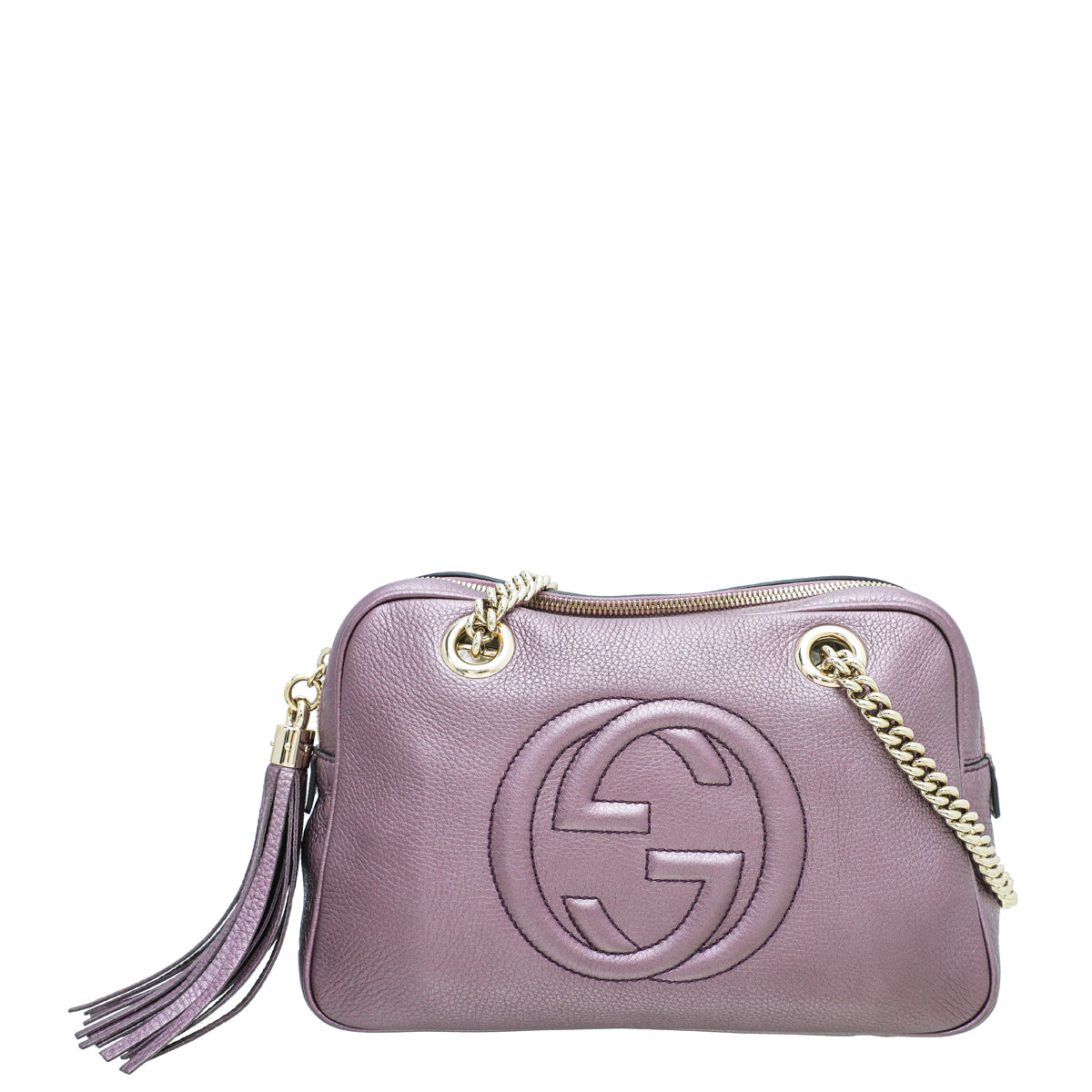 Gucci Mauve GG Soho Tassel Chain Bag-Gucci-THE CLOSET