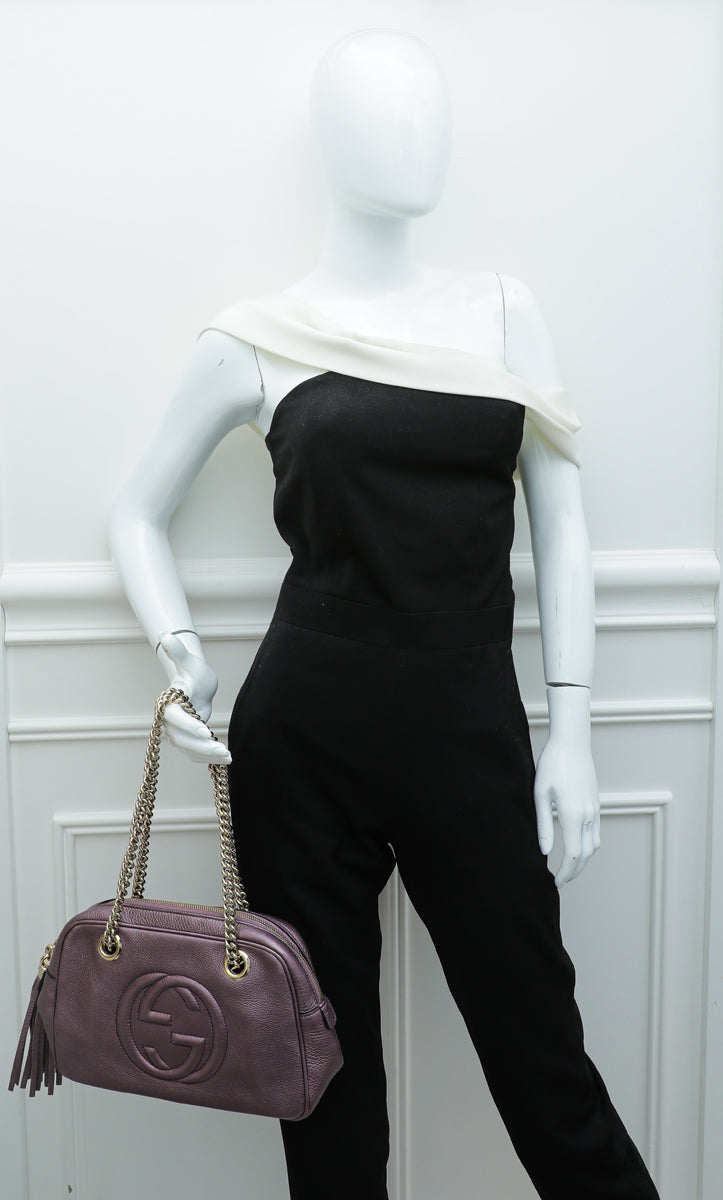 Gucci Mauve GG Soho Tassel Chain Bag