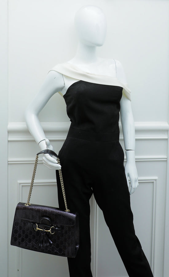 Gucci Aubergine GG Guccissima Emily Medium Bag