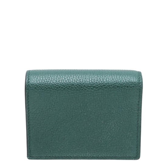 Gucci Forest Green Zumi Chain Card Case Wallet