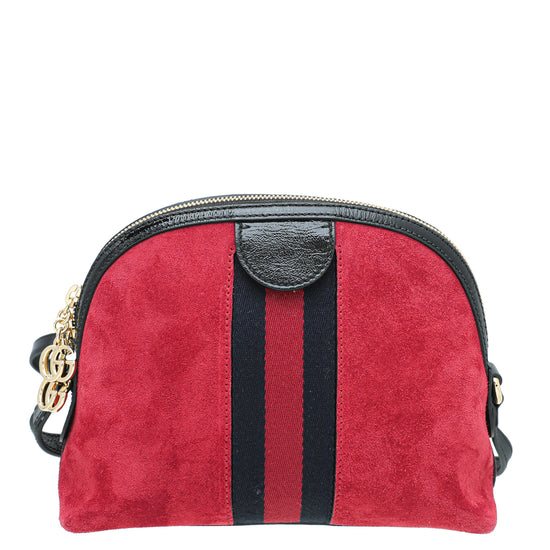 Gucci Red Suede Ophidia Small Bag