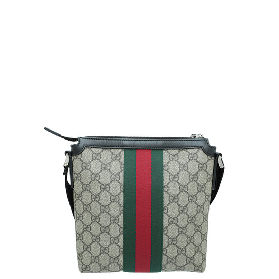 Gucci Bicolor GG Supreme Web Messenger Bag