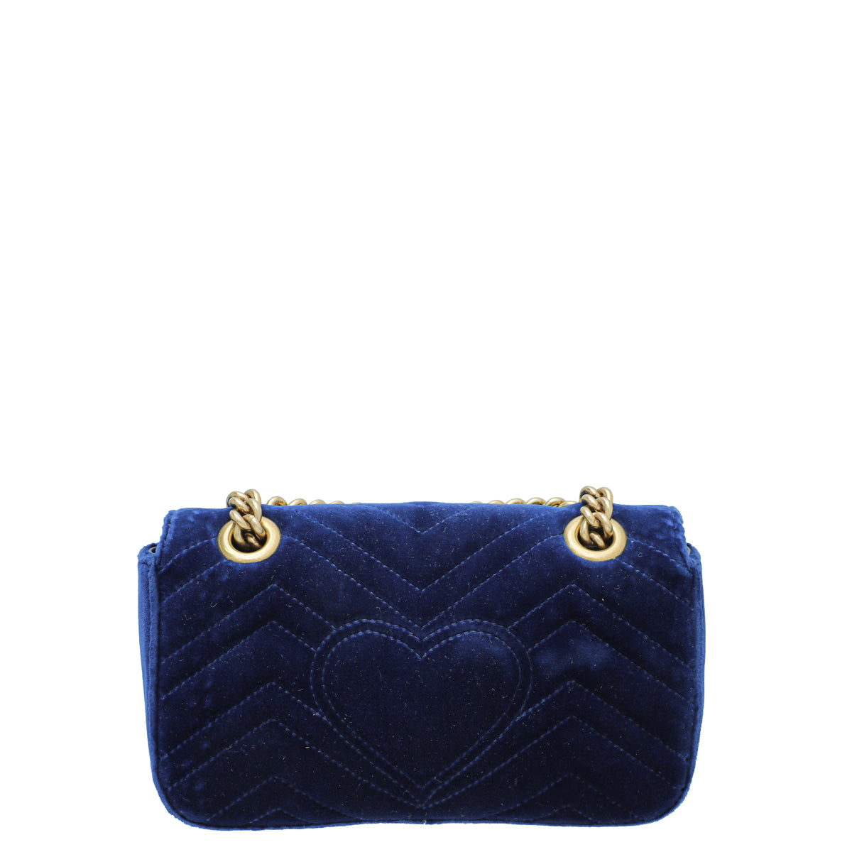 Gucci Blue GG Velvet Marmont Mini Shoulder Bag-Gucci-THE CLOSET