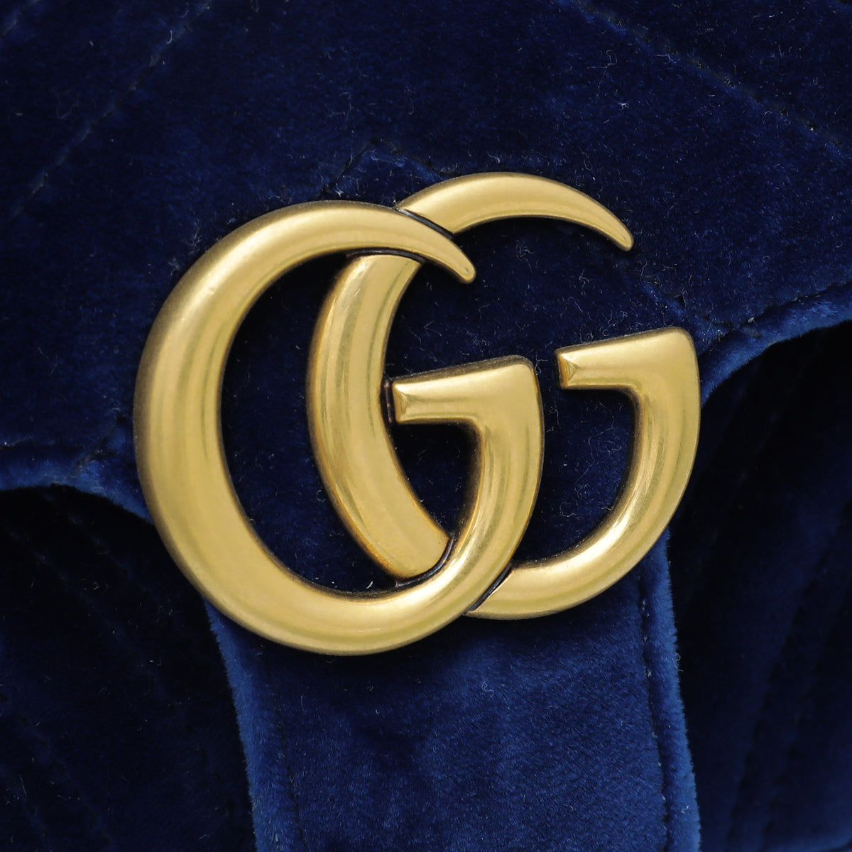 Gucci Blue GG Velvet Marmont Mini Shoulder Bag