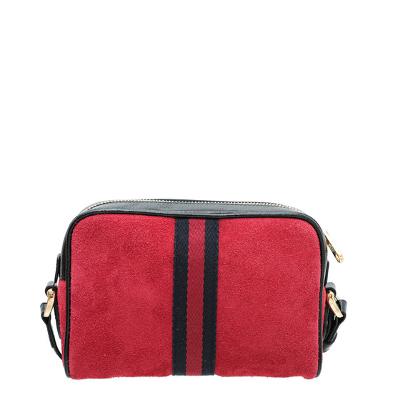 Gucci Red Suede Ophidia Crossbody Small Bag
