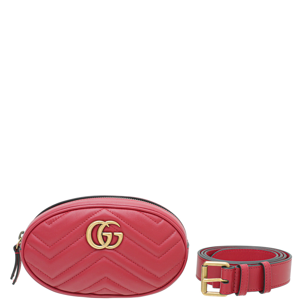 Gucci Red GG Marmont Mini Belt Bag-Gucci-THE CLOSET