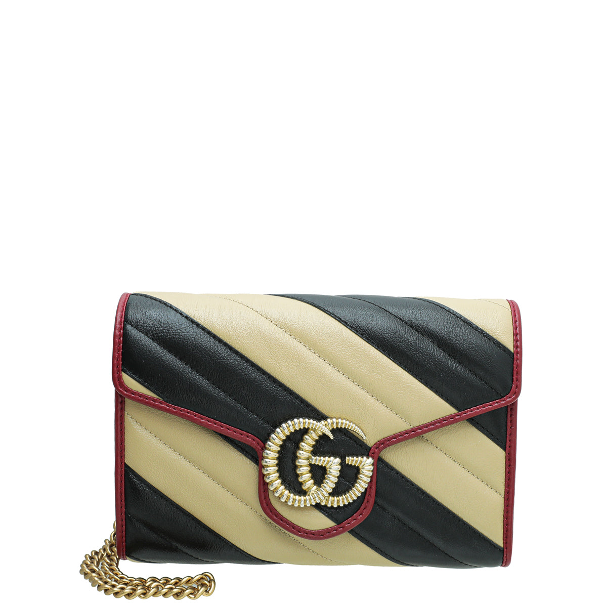 Gucci Bicolor Torchon GG Marmont Chain Wallet-Gucci-THE CLOSET