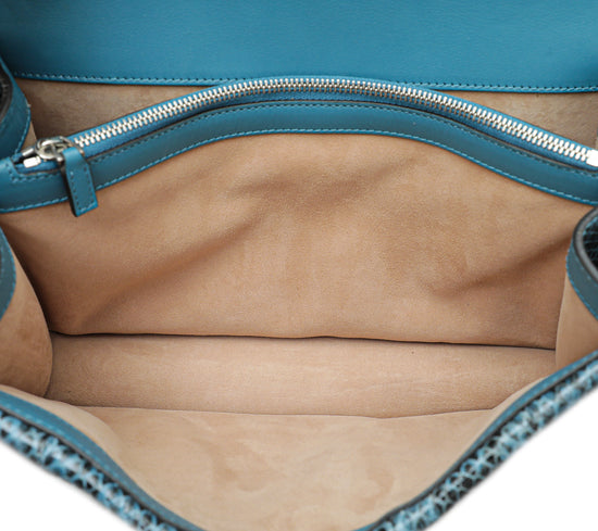 Gucci Marine Blue Python Crystal Embellished "Blind for Love" Dionysus Bag