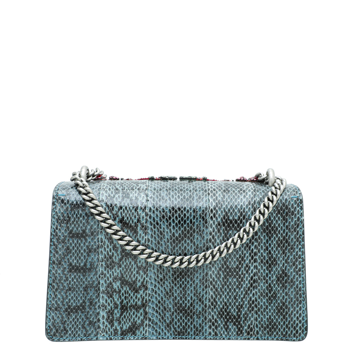 Gucci Marine Blue Python Crystal Embellished "Blind for Love" Dionysus Bag-Gucci-THE CLOSET