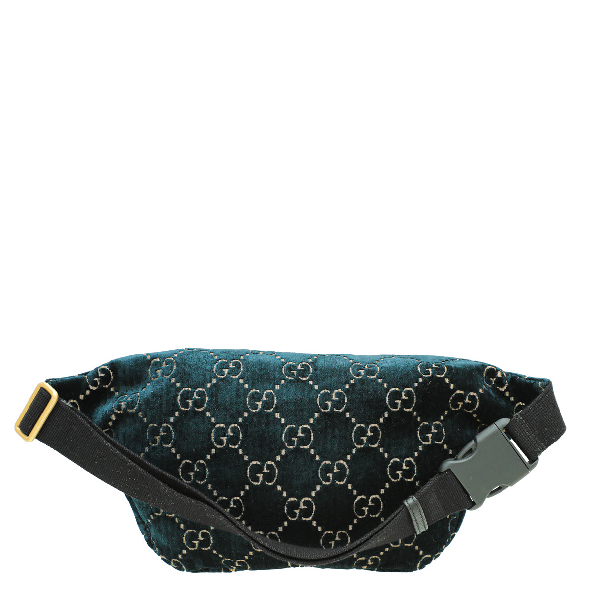 Gucci Petrolum Blue Velvet GG Web Belt Bag-Gucci-THE CLOSET