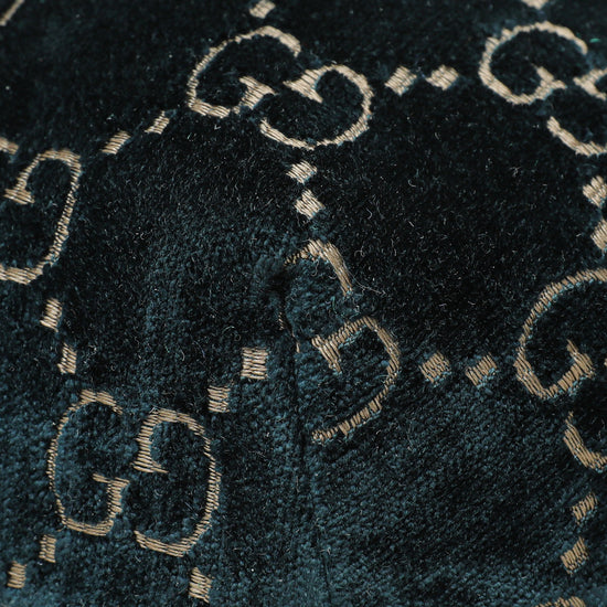 Gucci Petrolum Blue Velvet GG Web Belt Bag