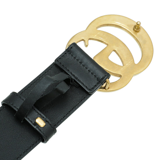 Gucci Black Aged GG Marmont 40mm Belt 36