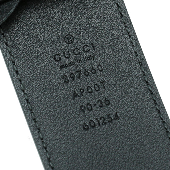 Gucci Black Aged GG Marmont 40mm Belt 36