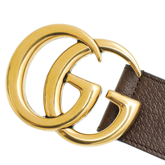 Gucci Ebony GG Marmont Buckle Wide Belt 40