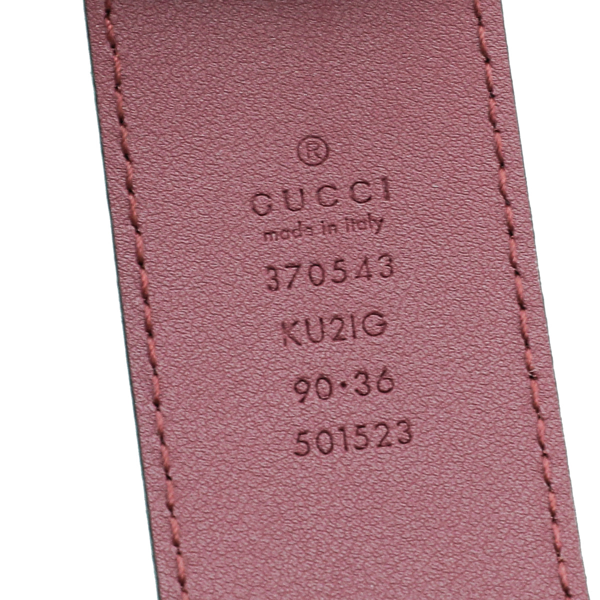 Gucci Dusty Pink Multicolor Double G Blooms Print Belt 36