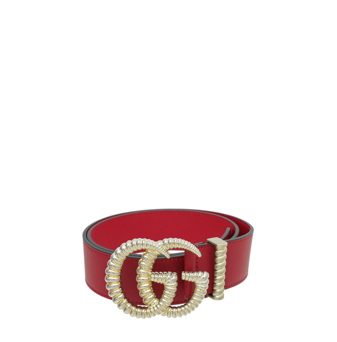 Gucci Red Double G Torchon Belt 32