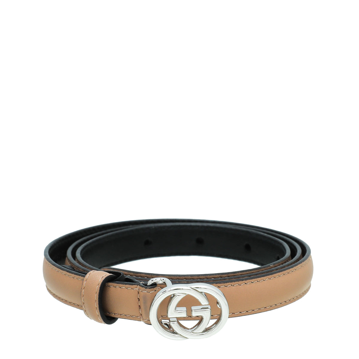 Gucci Nude GG Buckle Thin Belt 34-Gucci-THE CLOSET