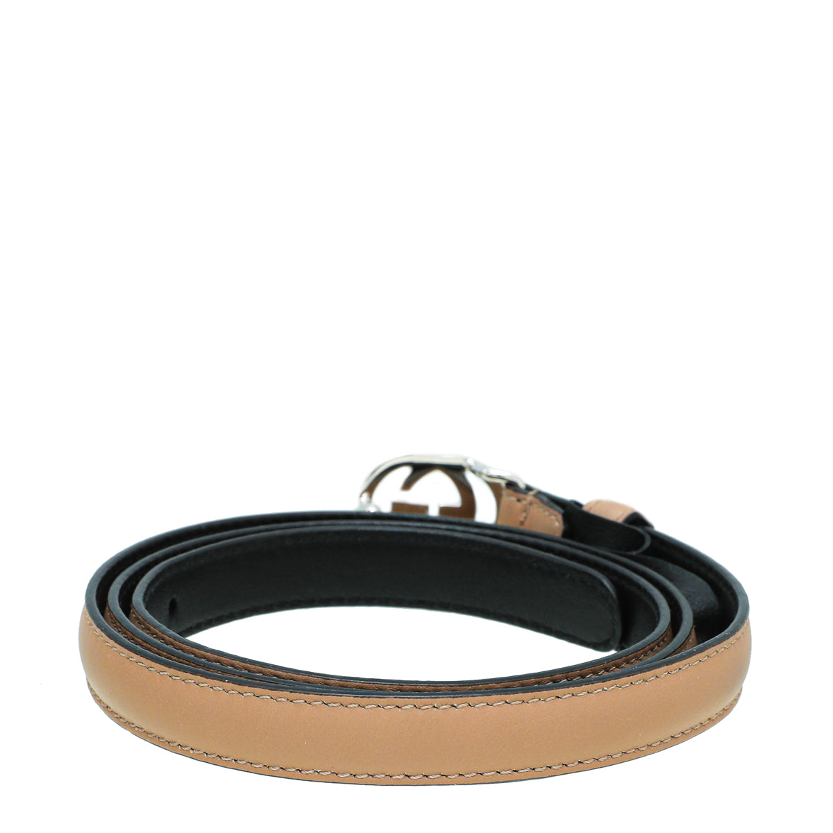 Gucci Nude GG Buckle Thin Belt 34-Gucci-THE CLOSET