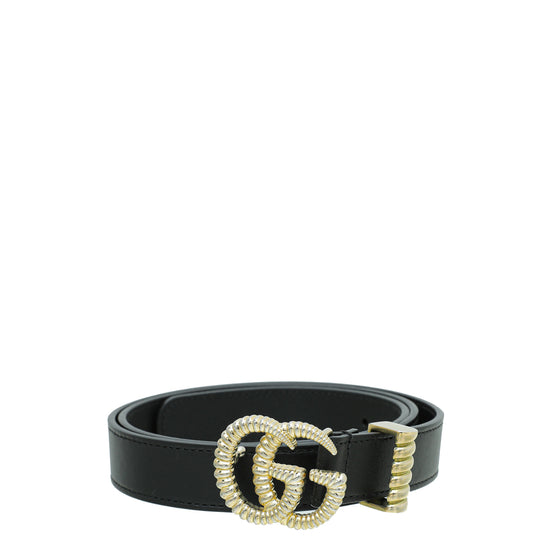 Gucci Black GG Torchon Belt 34